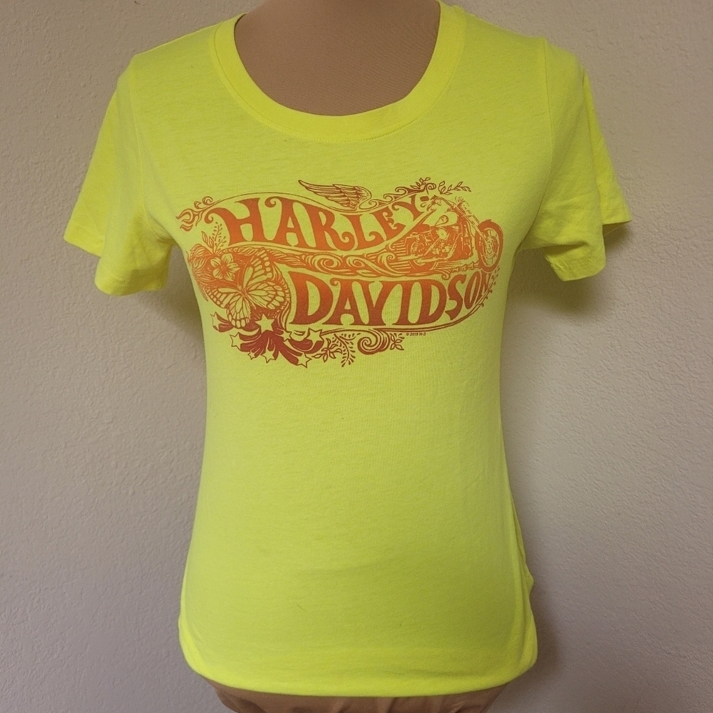 Harley Davidson Neon Yellow Tee El Paso